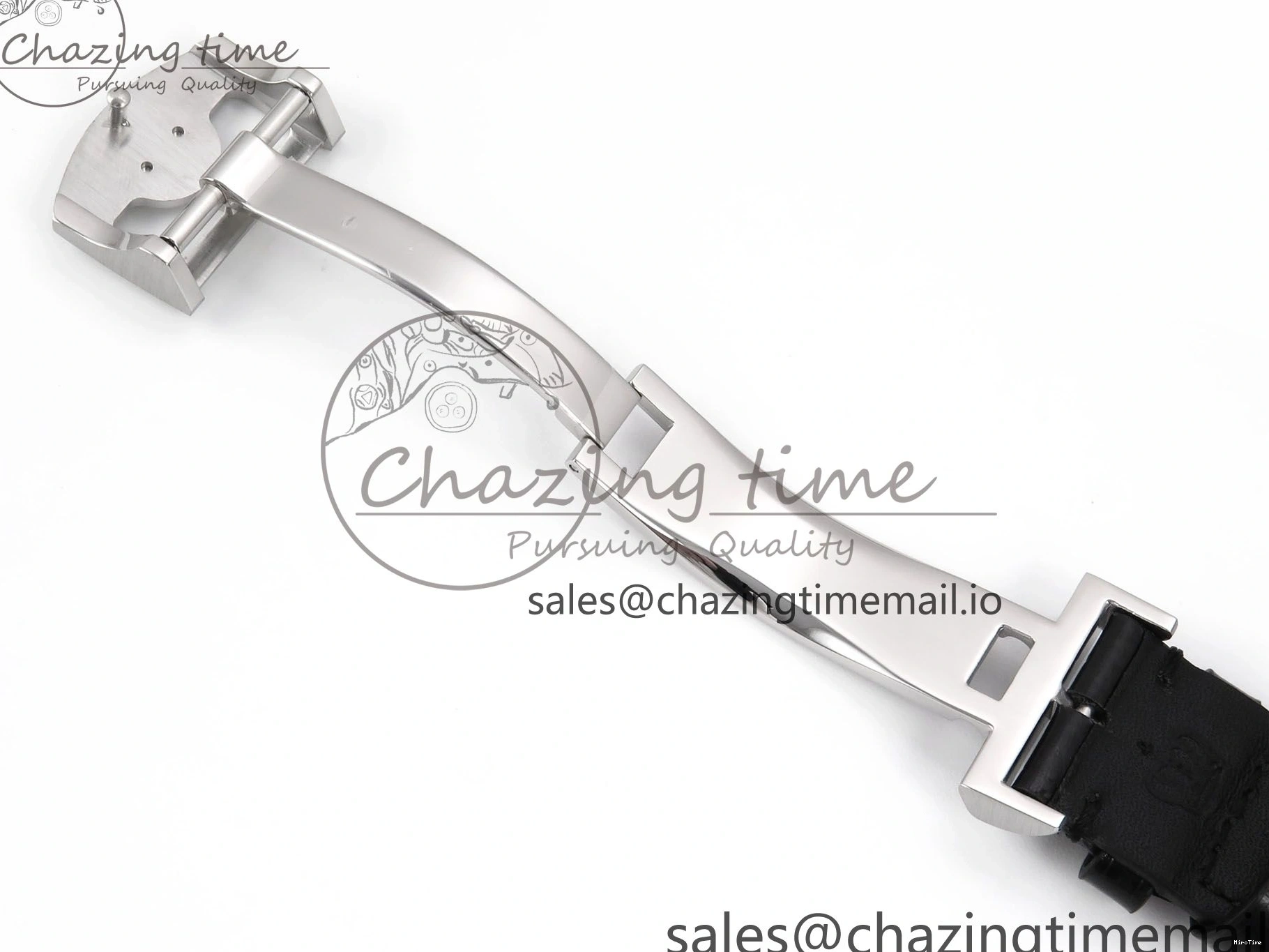 MIROTIME 0214 OnTrend Portugieser Automatic 42mm SS APSF 1:1 Best Edition White RG Dial on Black Leather Strap A 7010